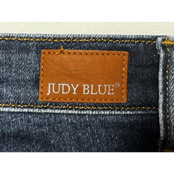 Judy Blue Women's Wide Leg Cropped Blue Stretch Denim Jeans - Size 5/27 (27x24) - Picture 3 of 6